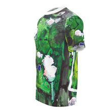 Load image into Gallery viewer, All Over Print Unique Wearable Art T-Shirt &quot;Greeny Greedy Zone&quot;
