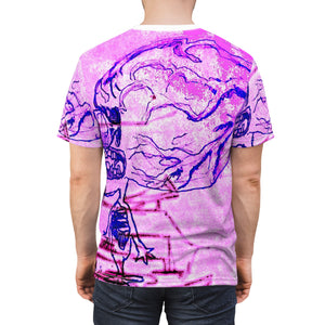 All Over Print Unique Wearable Art T-Shirt "Brain Guy"
