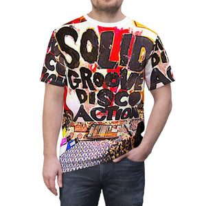 All Over Print Unique Wearable Art T-Shirt "Solid Groove Disco Action"