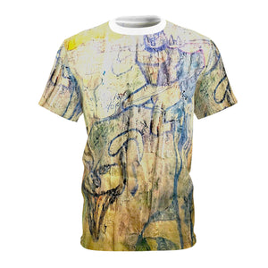 All Over Print Unique Wearable Art T-Shirt "Faded Fossils"